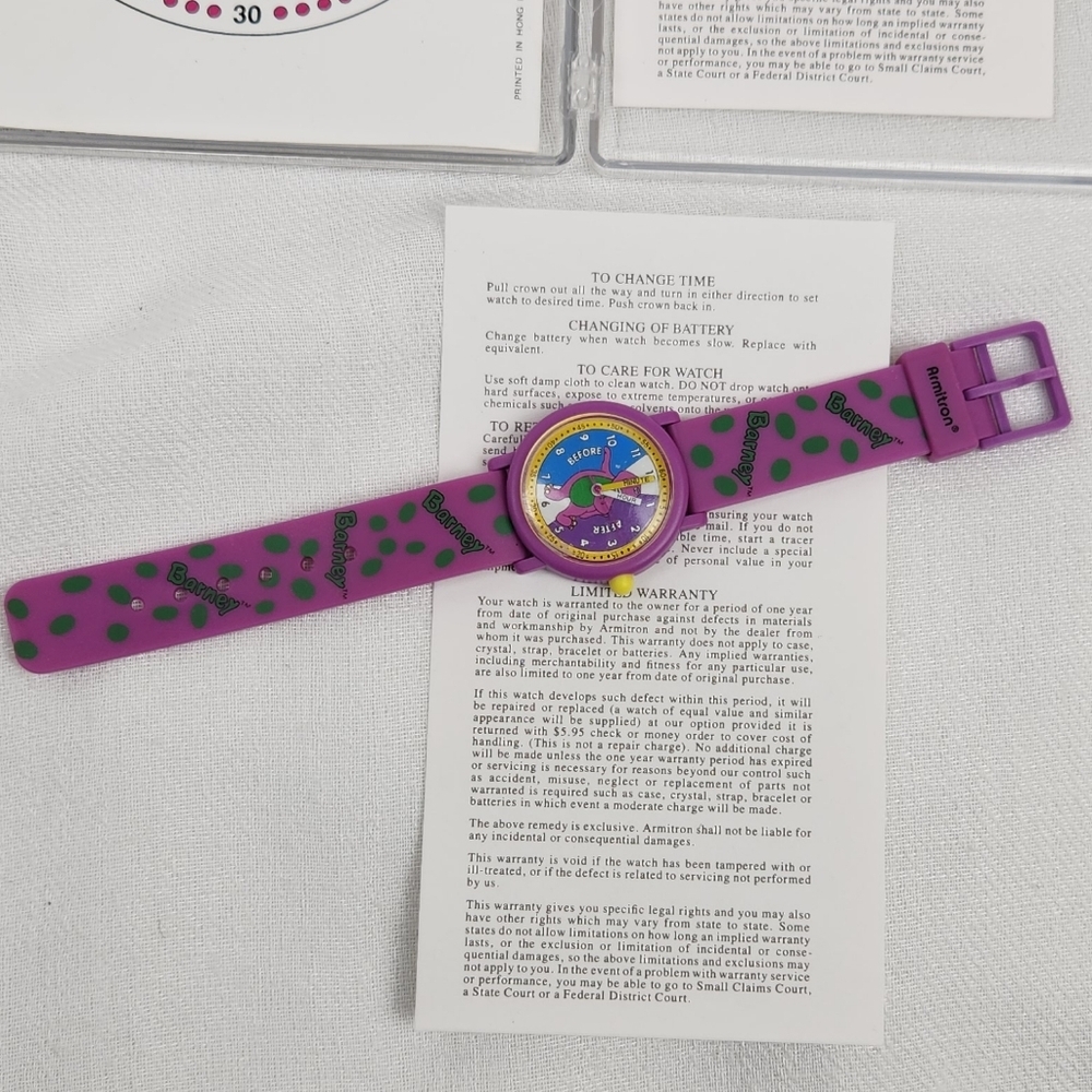 Vintage Armitron Barney Watch & Teach Me Time Book. - Picture 8 of 10
